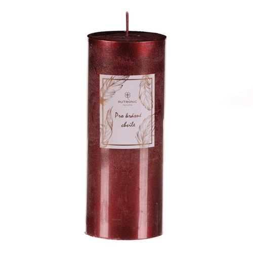 Svíčka vánoční, červená barva. 367g vosku.