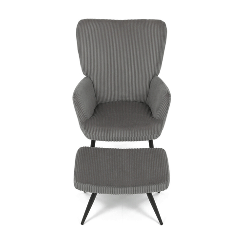 Relaxační křeslo, šedá, manšestrová látka, AK-L7285 GREY6