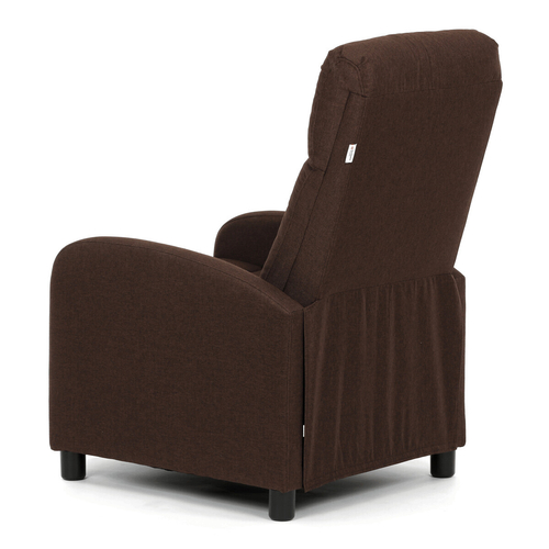Polohovací křeslo, hnědá, látka, TV-W3397 BR2