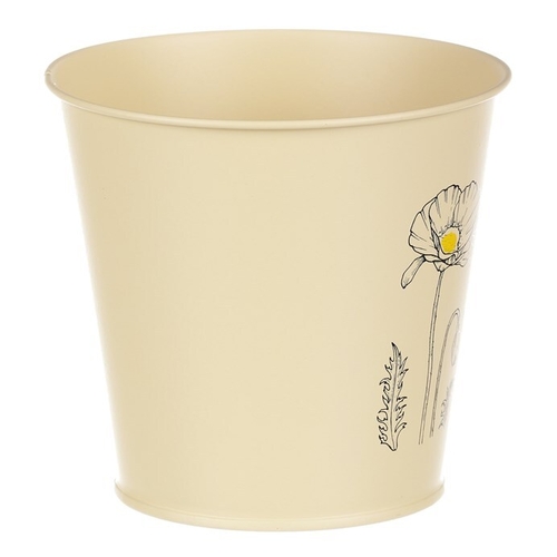 Obal kovový - motiv kvetoucího máku, žlutý