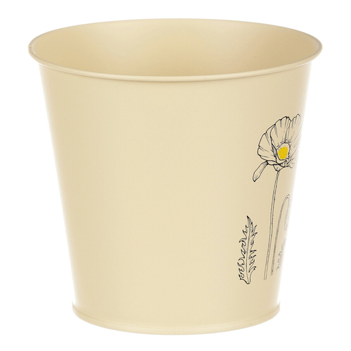 Obal kovový - motiv kvetoucího máku, žlutý