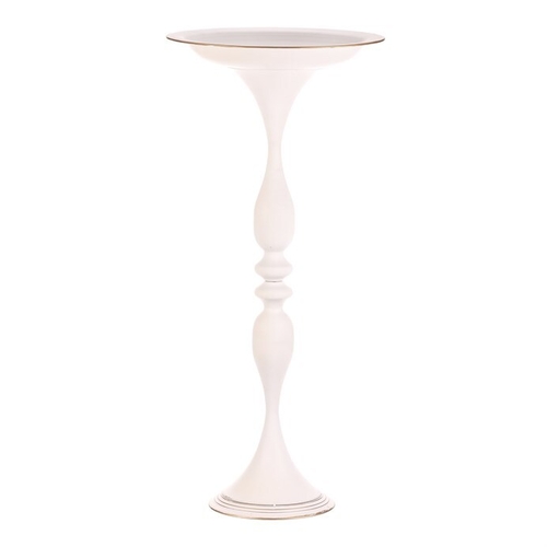 Mísa kovová - na stojanu, 83 cm, aranžovací, barva bílá