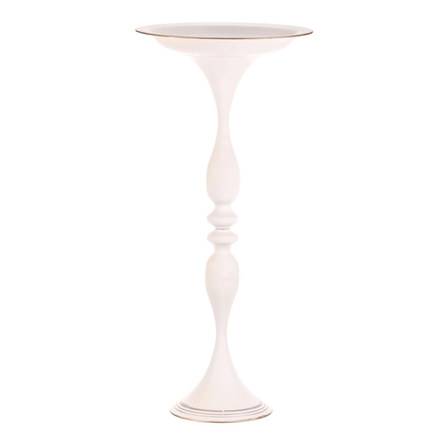 Mísa kovová - na stojanu, 83 cm, aranžovací, barva bílá