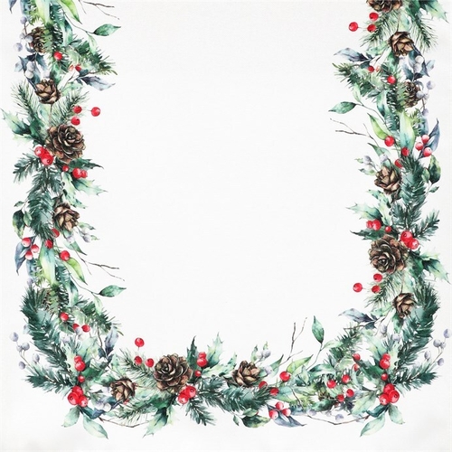 Běhoun - jehličí, šišky a bobule, 100% polyester, 40 x 150 cm