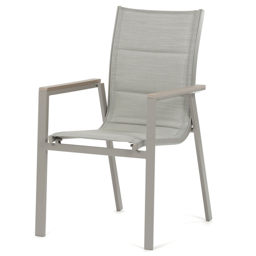 Zahradní židle, hliník, síťovina, béžová, AZC-S1110 GREY