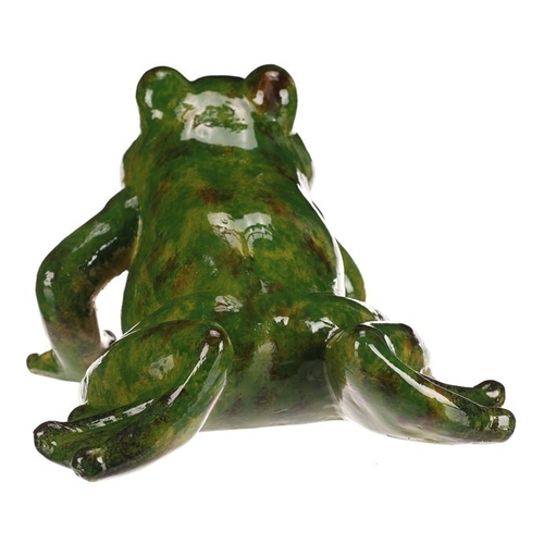 Žába - keramická figurka, vel. L, barva zelená