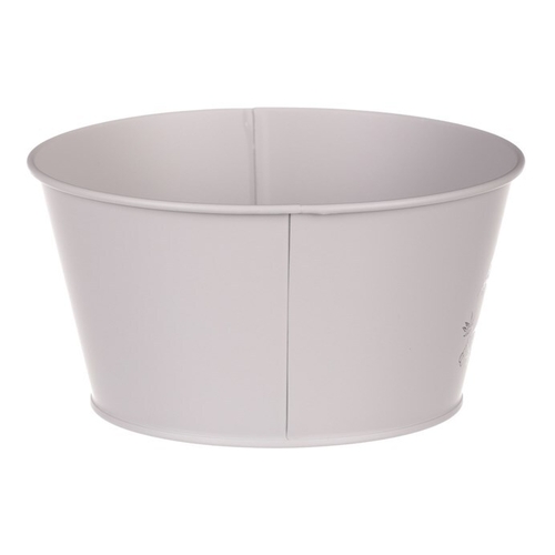 Obal kovový - nízký, motiv ptáčka, barva šedá