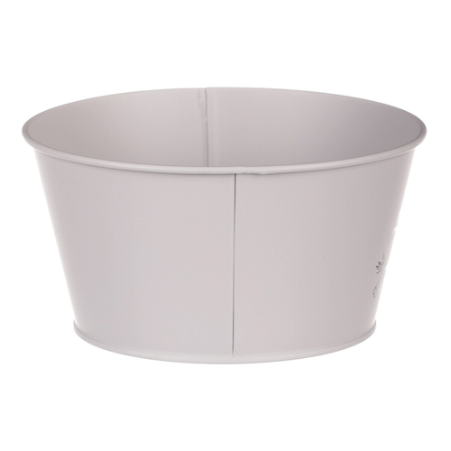 Obal kovový - nízký, motiv ptáčka, barva šedá