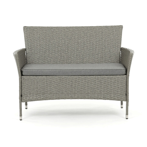 Zahradní sestava 100x60x69cm, polyratan, šedá, AZS-A1442 GREY