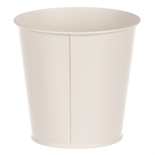 Obal kovový - kulatý s kvetoucím mákem, barva krémová