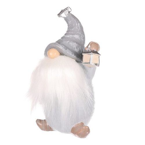 Skřítek - figurka z polyresinu, šedá čepice