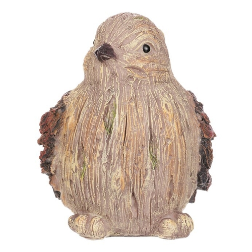 Ptáček - figurka z polyresinu, imitace dřeva