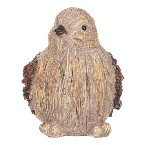 Ptáček - figurka z polyresinu, imitace dřeva