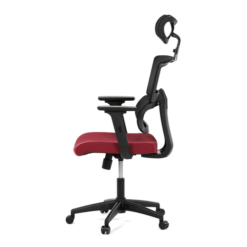 Kancelářská židle, houpací mechanismus, červená síťovina, KA-B1025 BOR