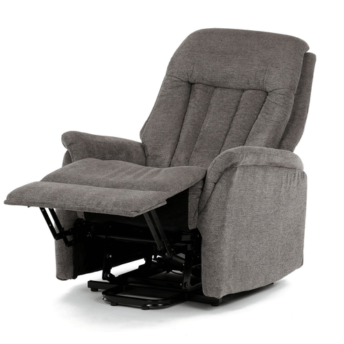 Polohovací křeslo, elektrické zabudované ovládání, šedá, látka, TV-Q8575 GREY2
