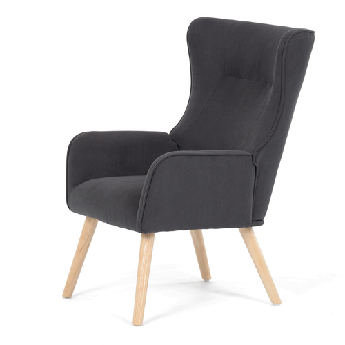 Křeslo ušák, šedá, manšestrová látka, AK-314 GREY2