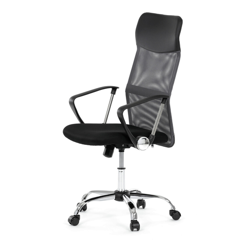 Kancelářská židle, houpací mechanismus, šedá síťovina, KA-E305 GREY