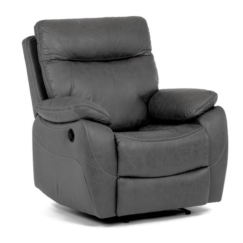 Polohovací křeslo, elektrické zabudované ovládání, šedá, látka vintage, TV-4094 GREY3