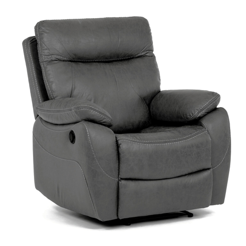 Polohovací křeslo, elektrické zabudované ovládání, šedá, látka vintage, TV-4094 GREY3