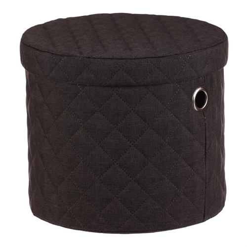 Koš prádelní - látka, kulatý, černý, cena za sadu 5 ks