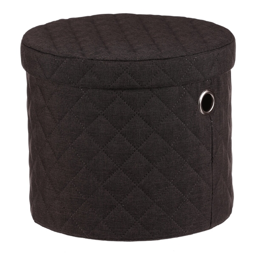 Koš prádelní - látka, kulatý, černý, cena za sadu 5 ks