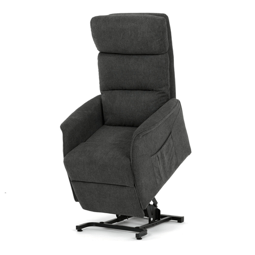 Polohovací křeslo, elektrické kabelové ovládání, šedá, látka, TV-L8960 GREY2