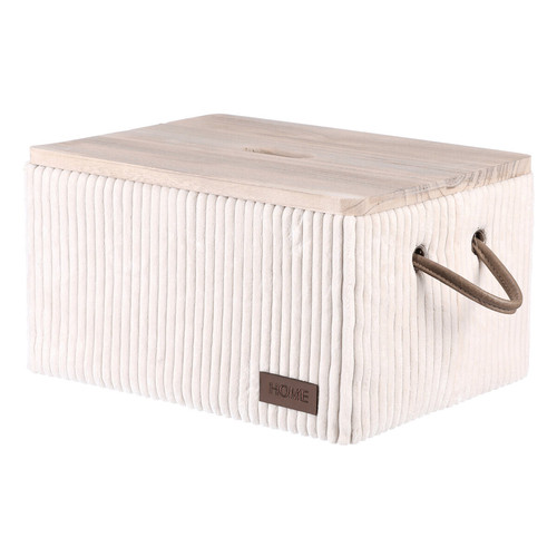 Koš prádelní - látkový s víkem, krémový, cena za sadu 5 ks