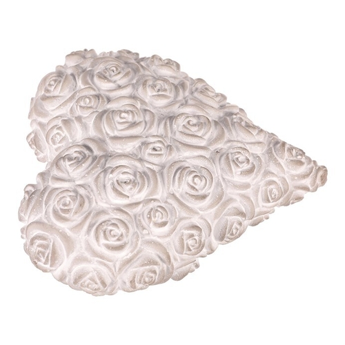 Srdce s růžemi - betonové, šedé