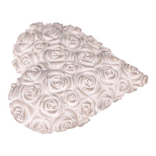 Srdce s růžemi - betonové, šedé