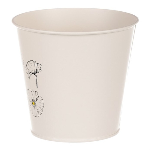 Obal kovový - motiv kvetoucího máku, krémový