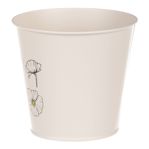 Obal kovový - motiv kvetoucího máku, krémový