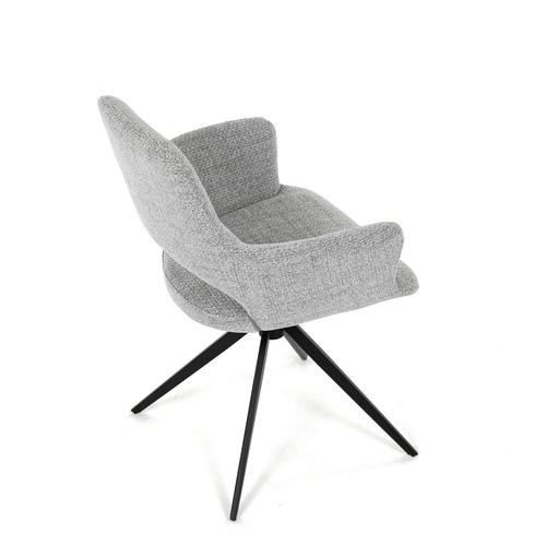 Jídelní židle otočná 360°, šedá, látka, DCH-D1320 GREY2