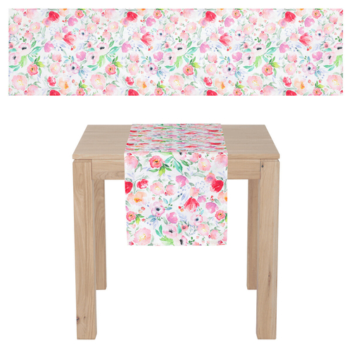 Běhoun - vzor s pivoňkami, 100 % polyester, 40 x 150 cm