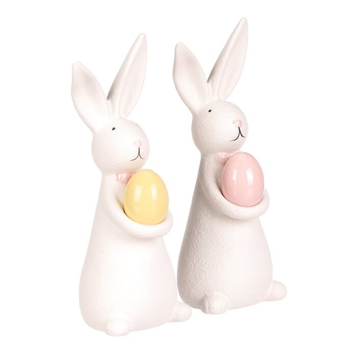 Zajíc s vajíčkem - porcelán, menší, mix 2 druhů, cena za 1 ks