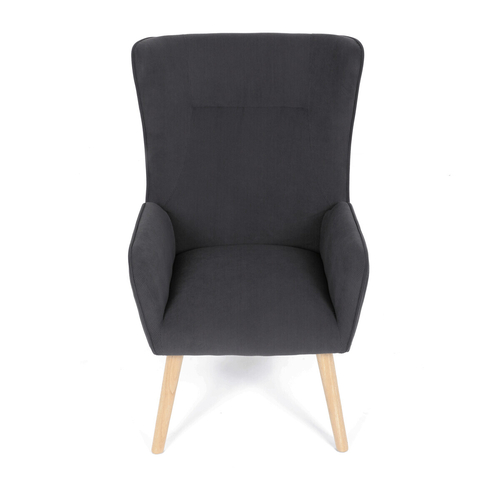 Křeslo ušák, šedá, manšestrová látka, AK-314 GREY2