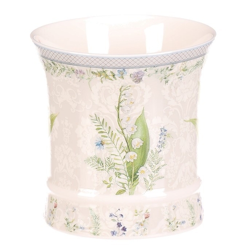 Hrnek malovaný - porcelán, dárková dóza, motiv s konvalinkami
