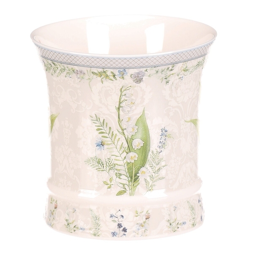 Hrnek malovaný - porcelán, dárková dóza, motiv s konvalinkami