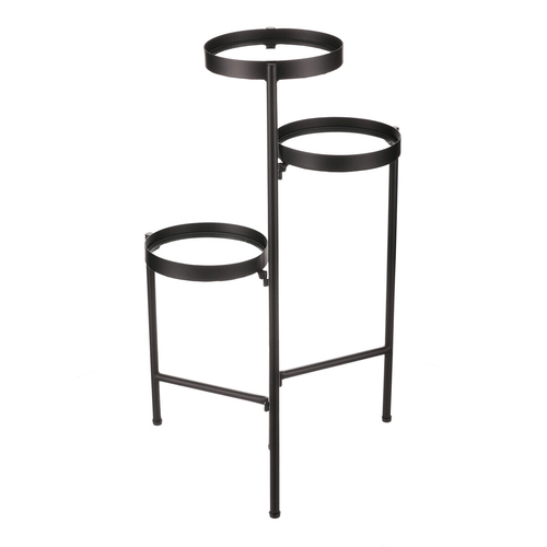 Stojan na květiny - 3 patrový, kovový se sklem