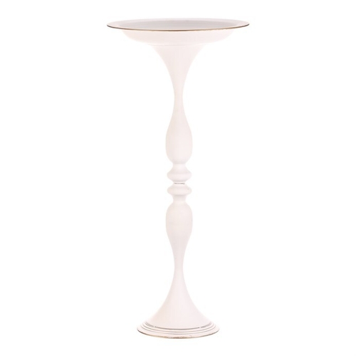 Mísa kovová - na stojanu, 83 cm, aranžovací, barva bílá