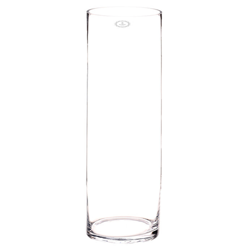 Váza skleněná - tvar válec, výška 50 cm, čirá