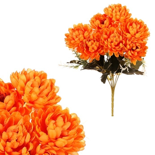 Chryzantéma - umělá kytice, barva oranžová