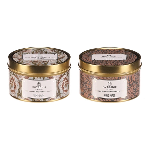 Svíčka aromatická - kovová dóza s víkem, mix 2 druhů, cena za 1 ks