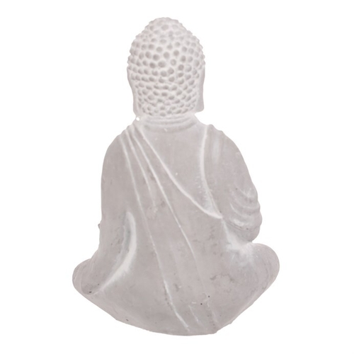 Buddha sedící - betonová soška, kalíšek na svíčku, barva šedá