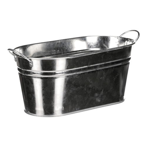 Obal na květiny - truhlík, zinkový, barva stříbrná