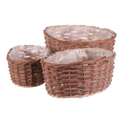 Obal proutěný - oválný, přírodní, cena za sadu 3 ks