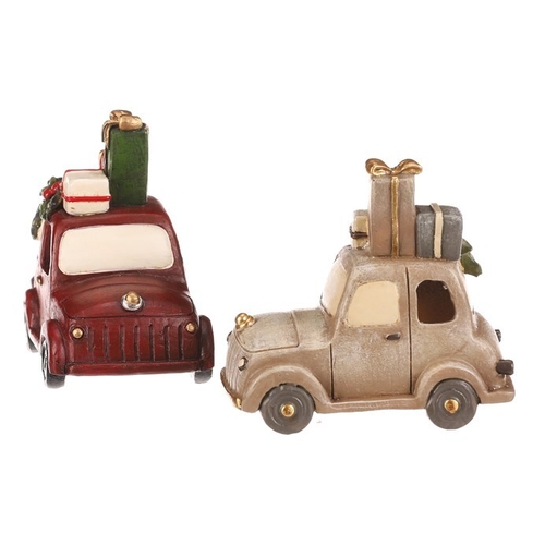 Auto s dárky - polyresin, LED osvětl., mix 2 barev, cena za 1 ks