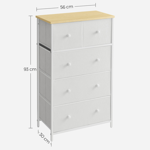 Komoda 56x30x93cm, kov, bílá, AUK-E1051 WT