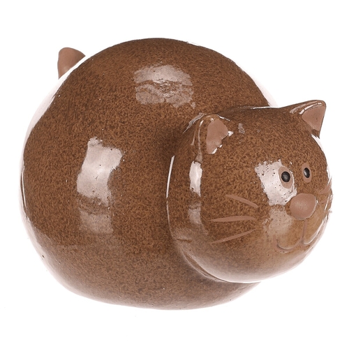 Kočka - keramická figurka, vel. S, barva hnědá
