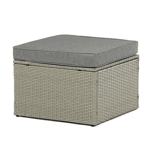 Zahradní sestava 140x70x60cm, polyratan, šedá, AZS-A1719 GREY