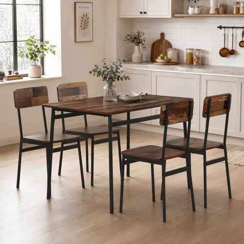 Jídelní set s 4 židlemi, 110x70x76cm, mdf, old wood, AUT-O2155 OLW2